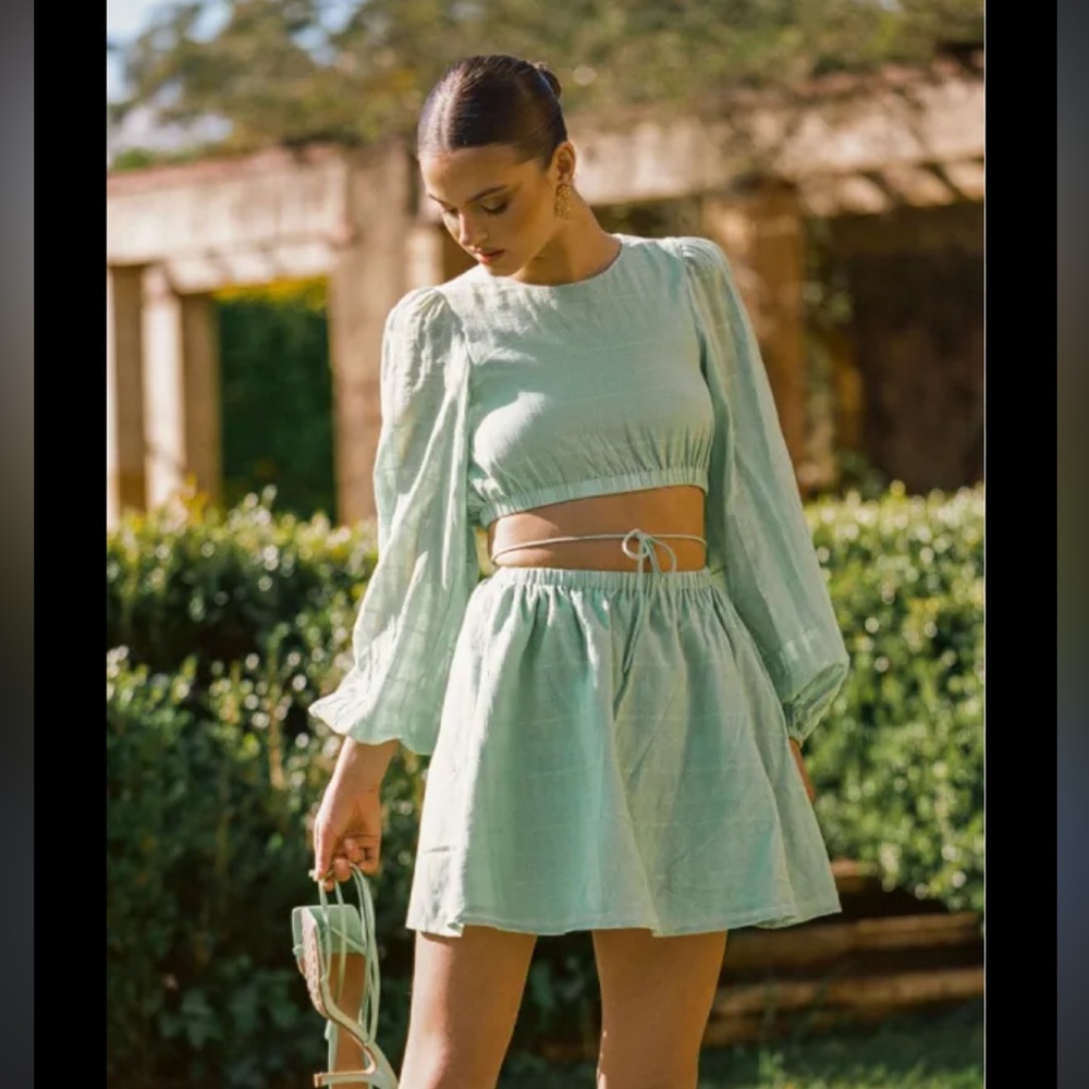 Sabo skirt Elegant Mint Green Skirt